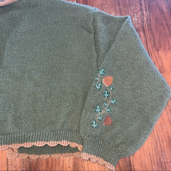 Women XL FairyCore Fox  Forest Knit Cardigan Embroidered Nature GrandmaCore - Picture 4 of 4